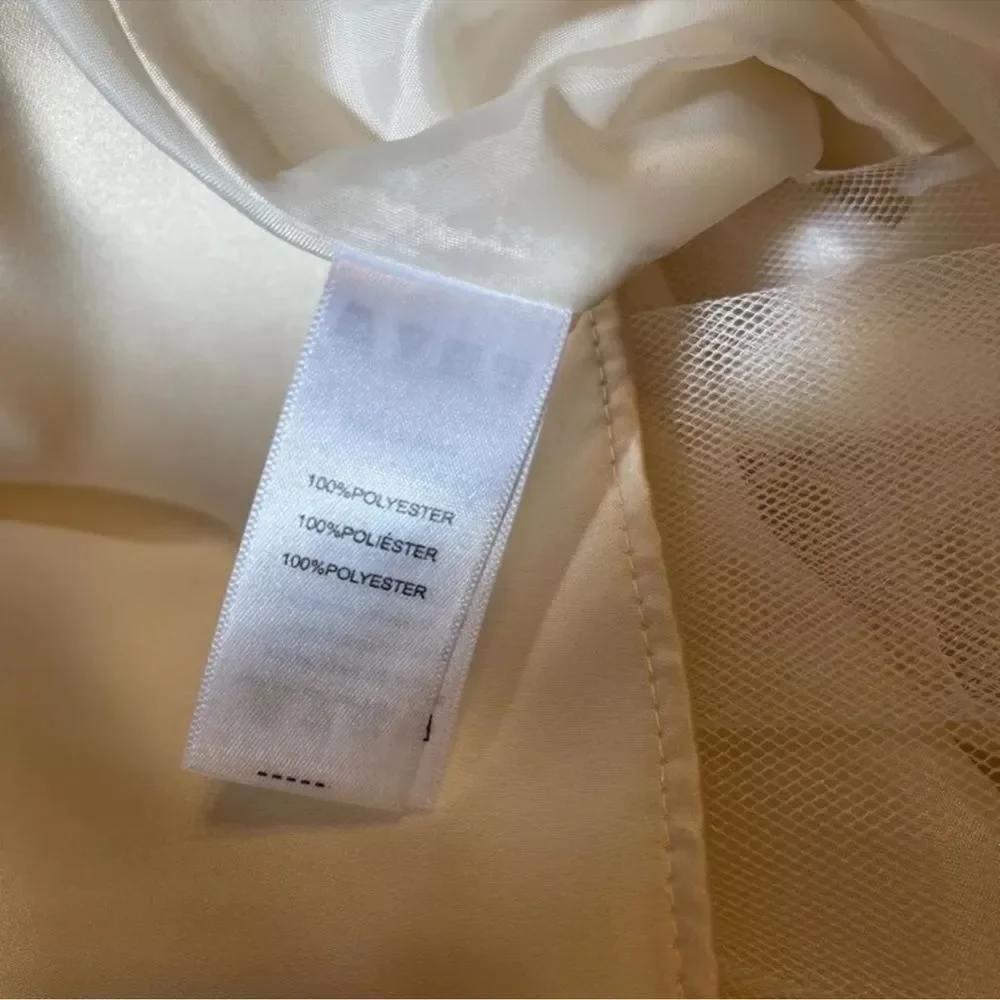 Bloome Girls A-Line Dress Beige Champagne Sleeveless Crew Zip Rhinestone 8 New